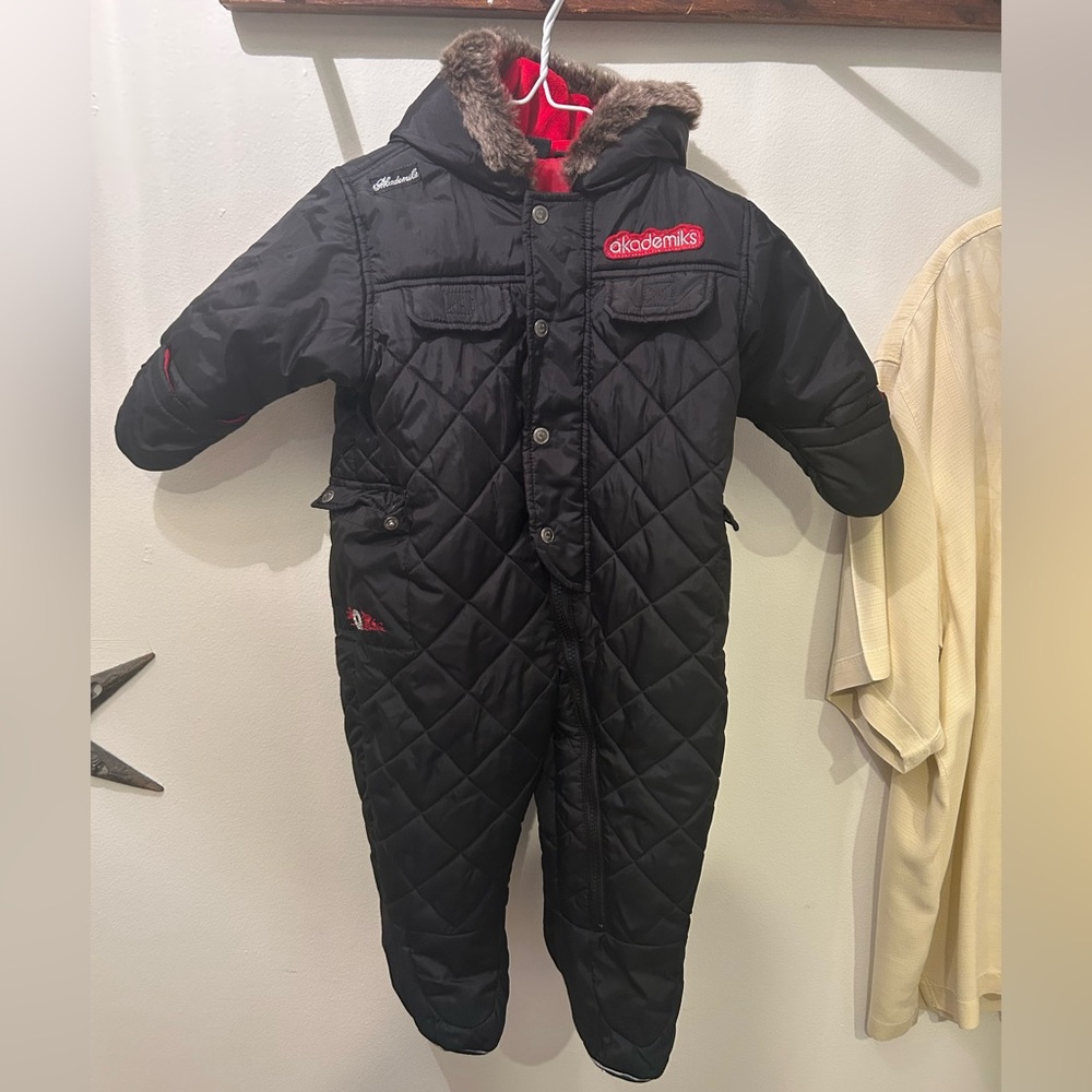 Akademiks Black w/ Red Infant 6-9 months snowsuit coat